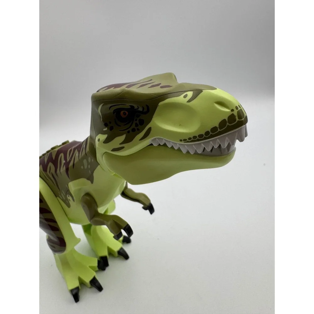 LEGO Dino T-Rex Dinosaur Figure Lime Green Dark Brown Stripes‎ 2010 5885 5882 - Picture 4 of 7